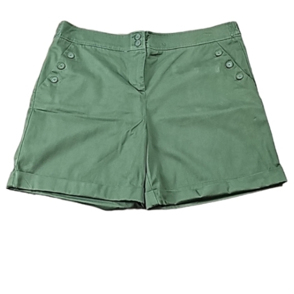 Sag Harbor Army Green Cuffed Shorts Size 16 - Picture 1 of 13